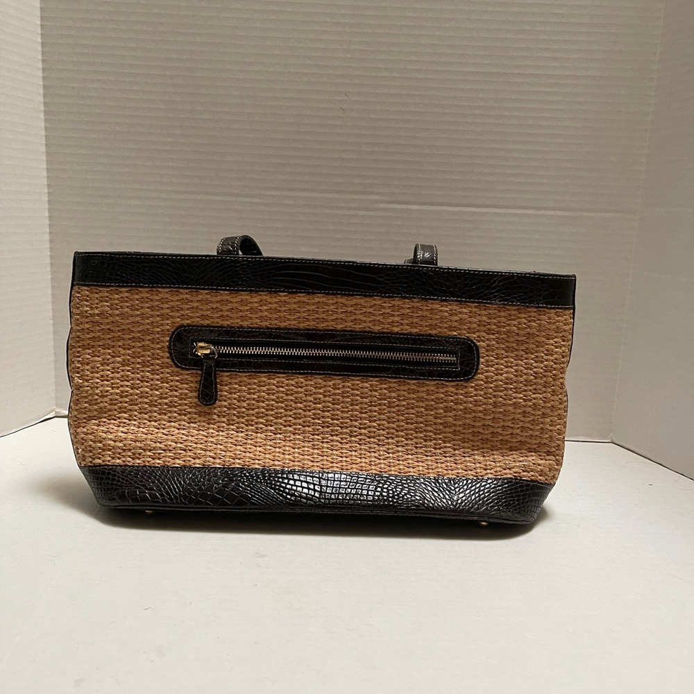 Vintage Croc &  woven Straw Brahmin Bag